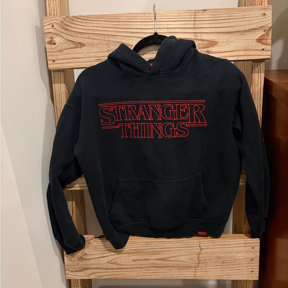 Pull&Bear Black Stranger Things Hoodie